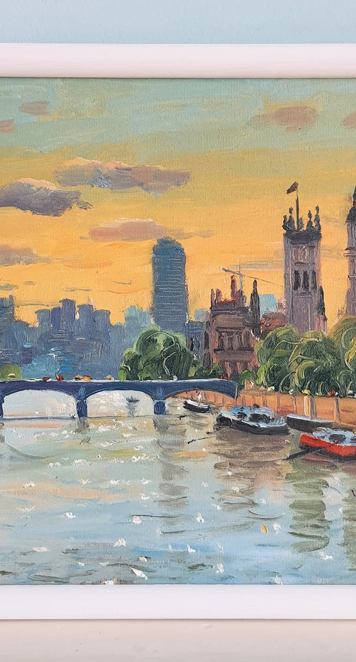 View of London with Parliament by Roberto Ponte