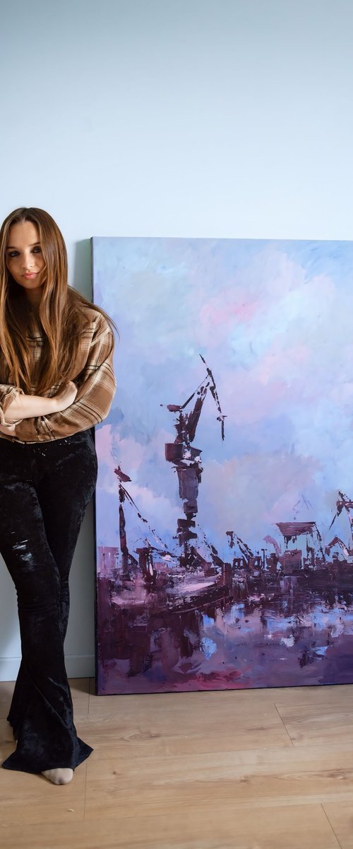 Dusk Over the Shipyard by Yuliya Stratovich