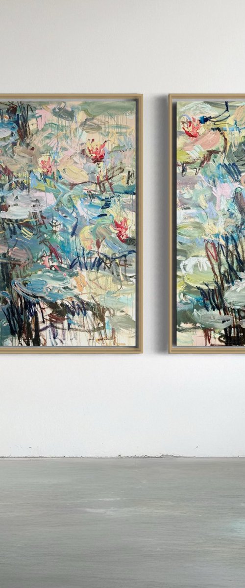 Spring pond. Diptych by Lilia Orlova-Holmes