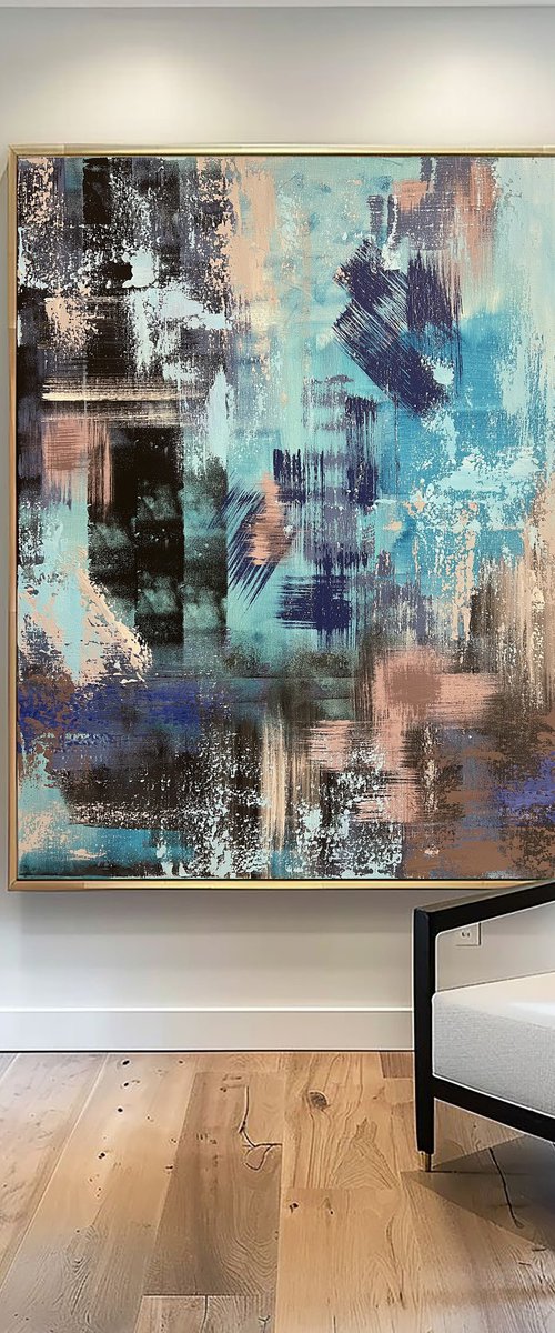 Black beige blue accent. by Marina Skromova