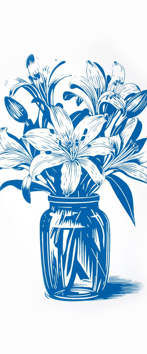 Lilies (King's blue 517) by Kosta Morr