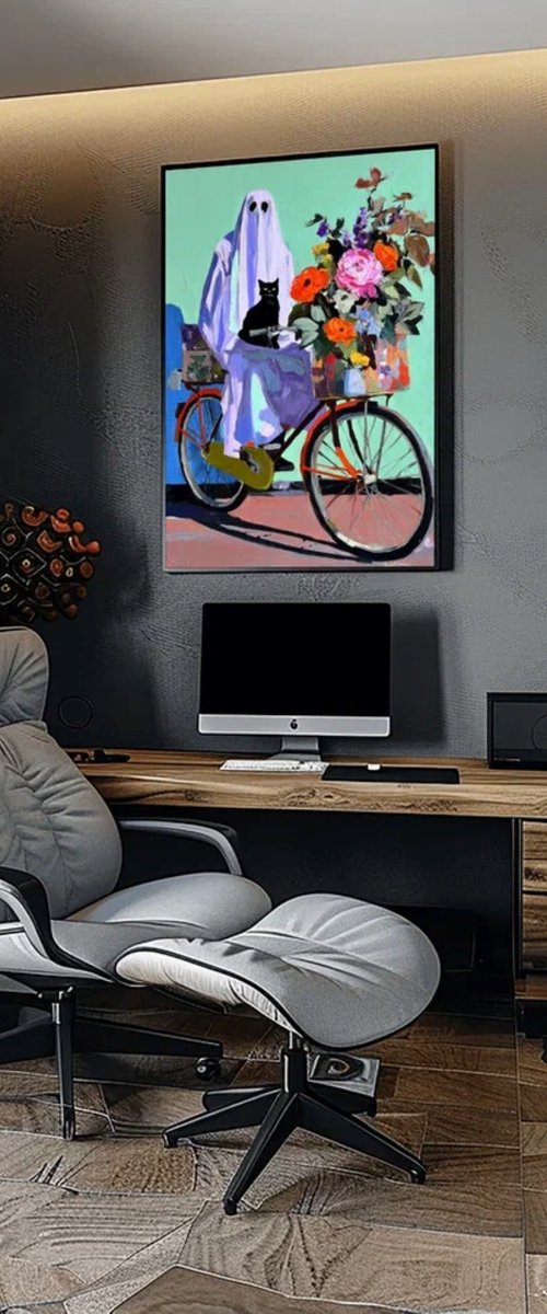 Ghost on Bicycle by Sasha Robinson