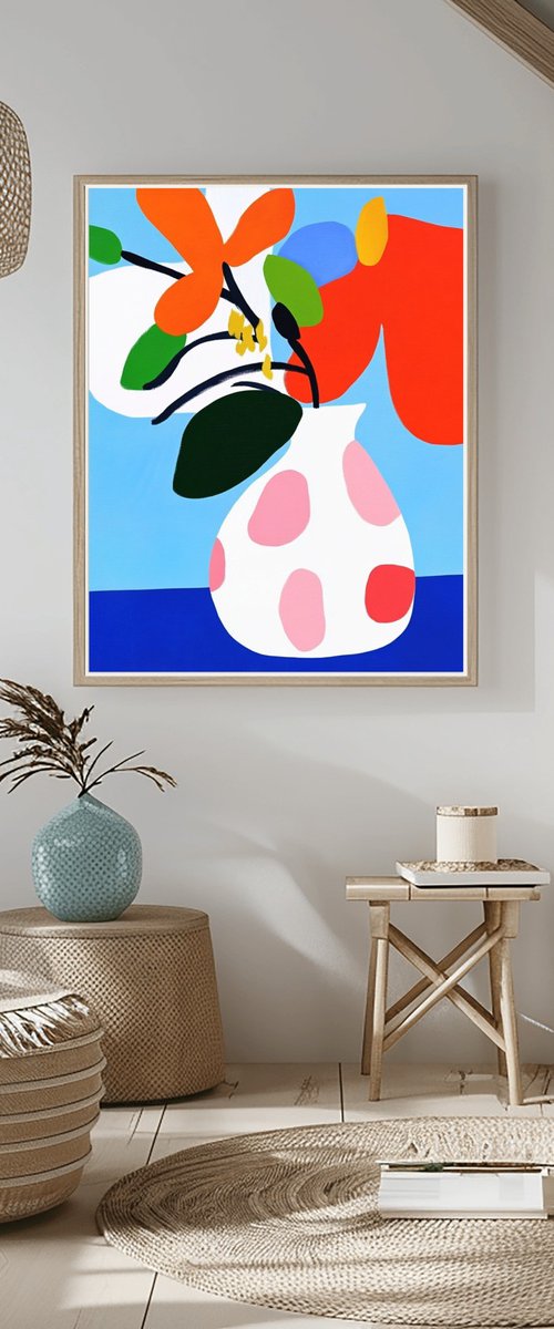 Red Dots Vase by Sasha Robinson