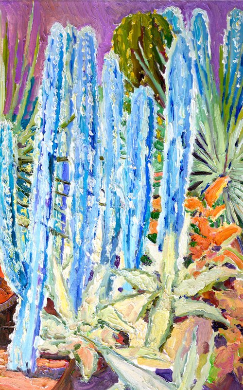 Turquoise-Blue Cactuses by Suren Nersisyan