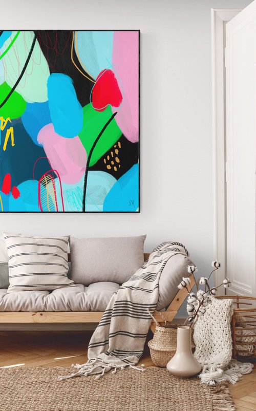 Cerulean Skies and coral heart by Sasha Robinson