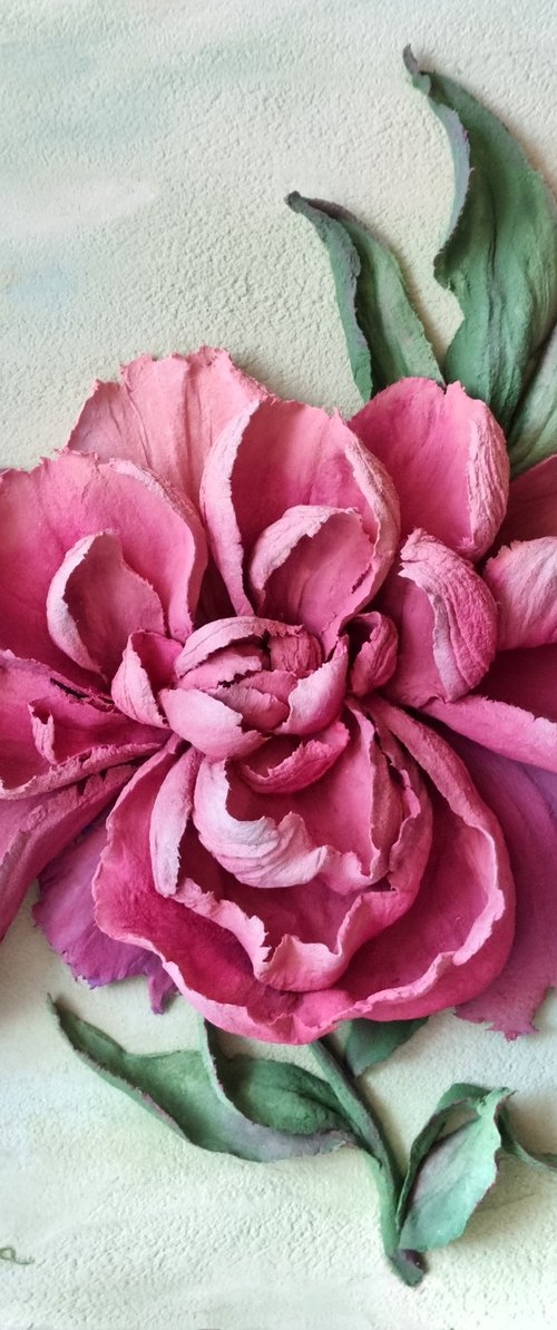 WINE PEONY. Purple-red flower by Irina Stepanova