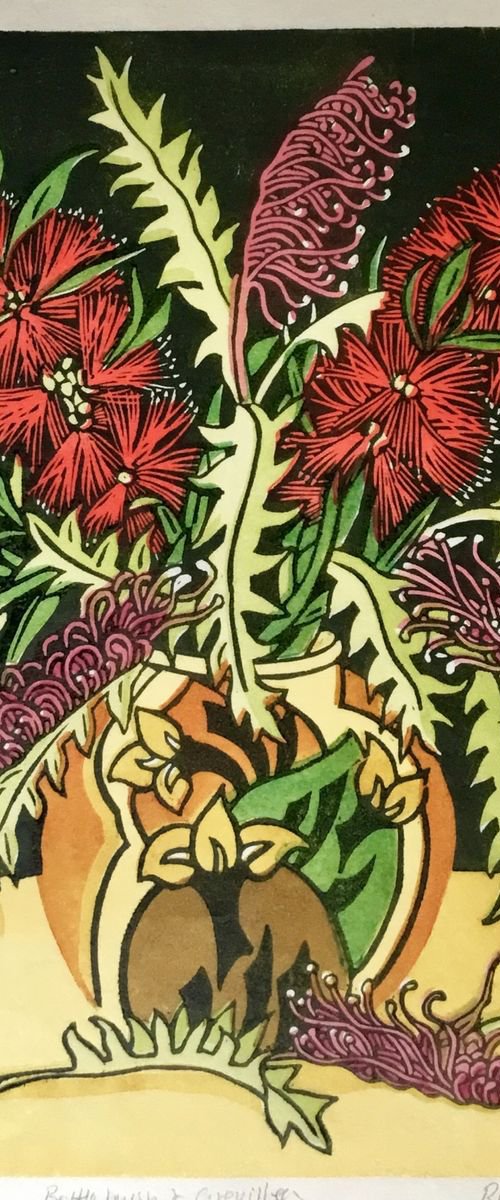 Bottlebrush and Grevilleas by Rosalind Forster