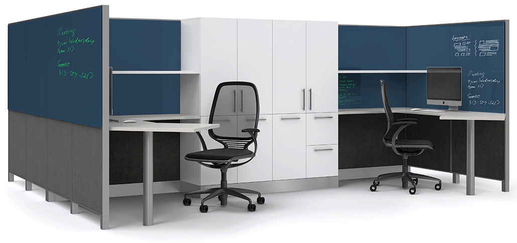 Clarus Adapt Navy Glass in Office Cubicle