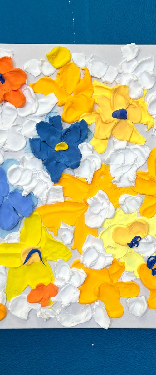 White Yellow and Blue Flowers by Sasha Robinson