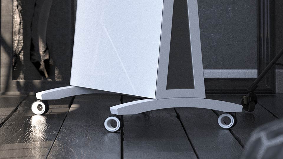 Flex™ Mobile Glassboard Base And Wheels Shown For Caster Color Selection