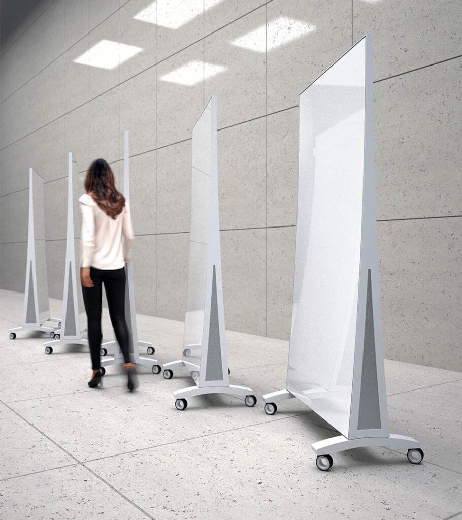 Lady With Flex™ Mobile Rolling Glassboard On Wheels